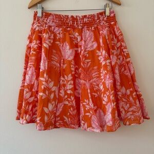 NWT Anthropologie Maeve Ruffled A-Line Mini Skirt Red Pink Floral Size Small P